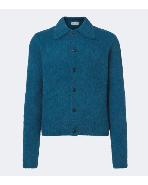 Dries Van Noten Blue Alpaca And Wool-Blend Cardigan for men