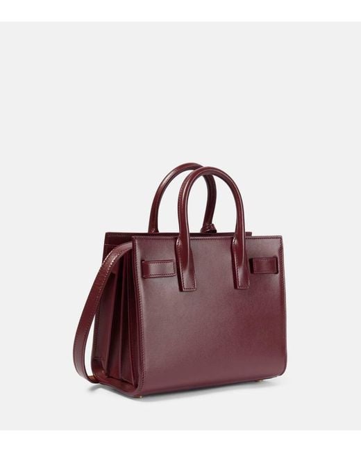 Saint Laurent Red Sac De Jour Nano En Cuir Lisse Rouge
