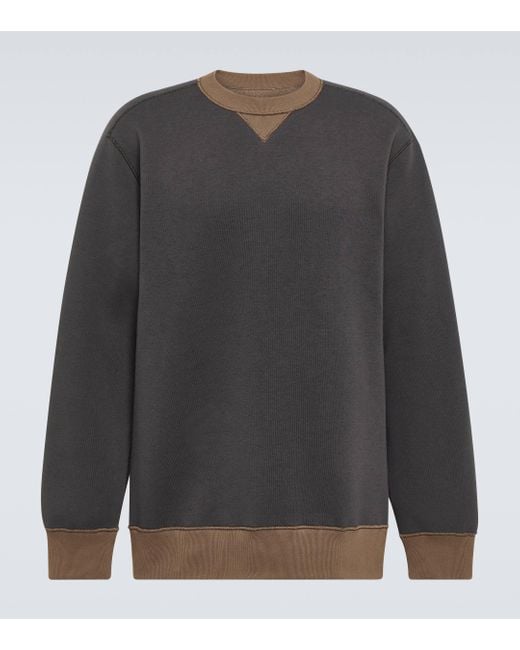 Sacai Gray Sponge Cotton-blend Sweatshirt for men