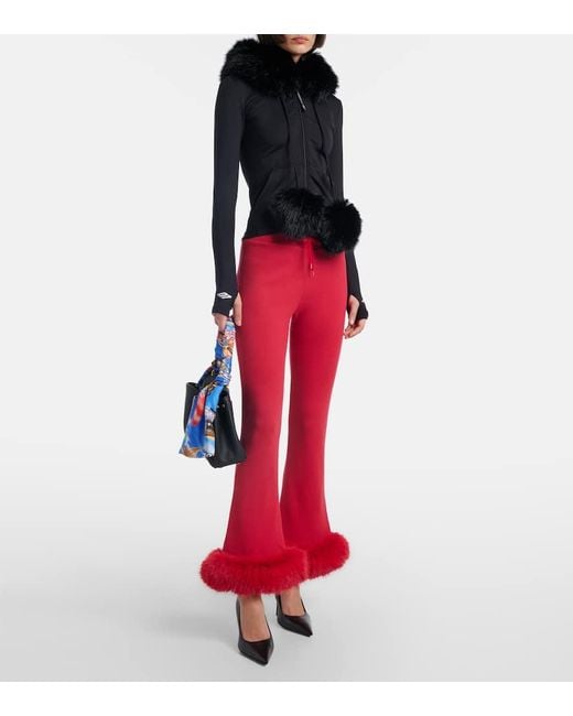 Balenciaga Red Low-Rise Cotton Capri Pants