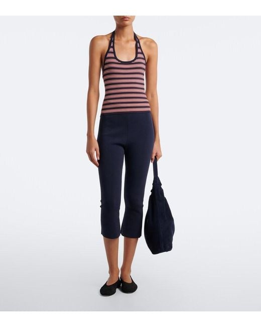 Faithfull The Brand Red Dorris Striped Cotton-Blend Top