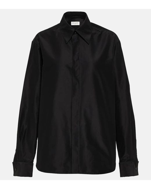 Camisa oversized de algodon Saint Laurent de color Black