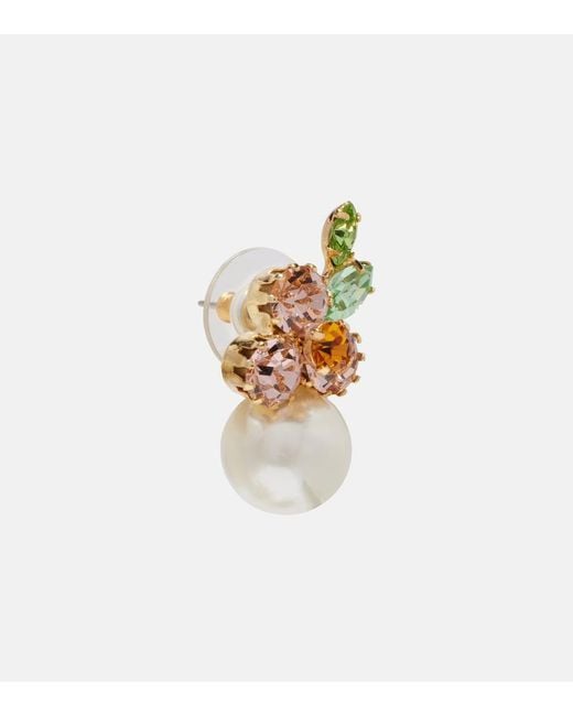 Jennifer Behr White Vivi Embellished Floral Earrings