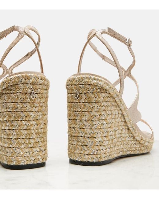 Jimmy Choo Ayla 110 Metallic Leather Wedges