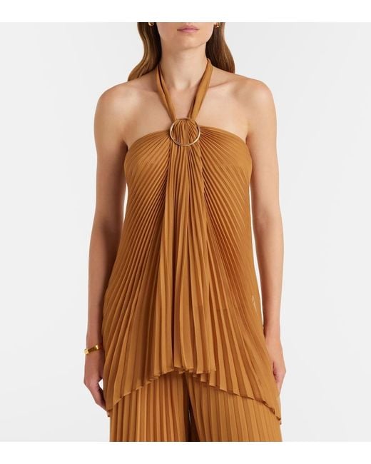 Max Mara Brown Valzer Pleated Top