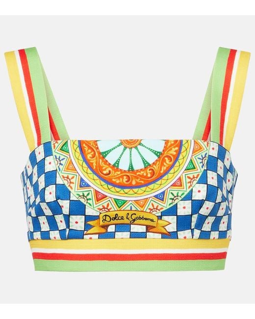 Top Raccourci En Coton Dolce & Gabbana en coloris Blue