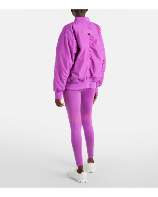 Adidas By Stella McCartney Purple Logo-appliqué Bomber Jacket