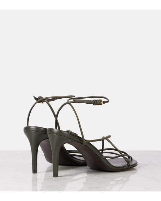Khaite Metallic Loulou 75 Leather Sandals