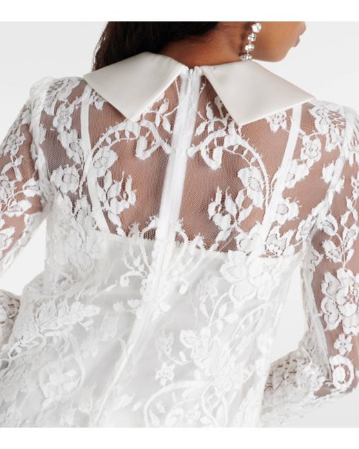 Dolce & Gabbana White Lace And Satin Minidress