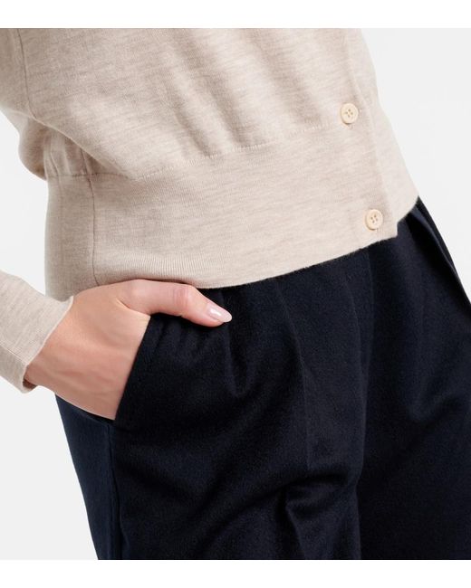 Max Mara Natural Medeola Wool-Blend Cardigan