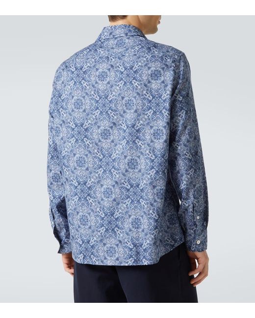 Chemise En Coton A Motif Cachemire Brunello Cucinelli pour homme en coloris Blue