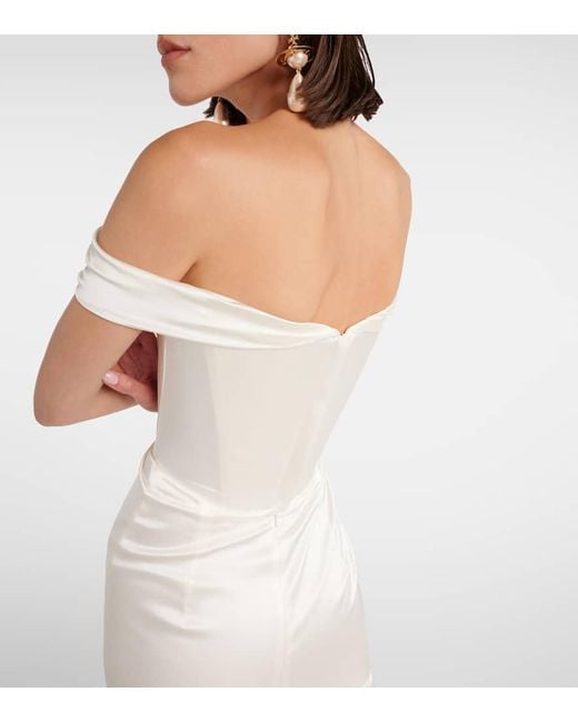 Vivienne Westwood White Bridal Mabel Silk Satin Bustier Gown