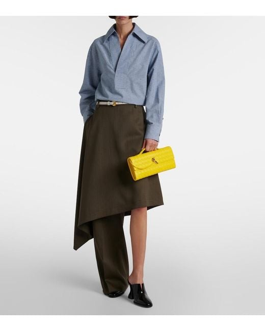Bottega Veneta Yellow Andiamo Intrecciato Leather Clutch
