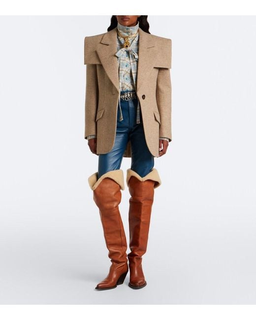 Chloé Natural Caped Wool Blazer