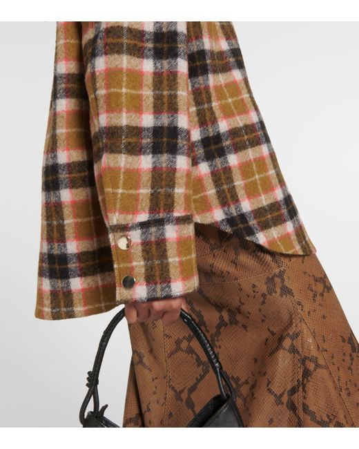 Dorothee Schumacher Brown Sleek Match Leather-trimmed Wool Jacket