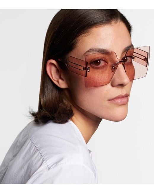 Dior Pink Diorclub M5U Square Sunglasses