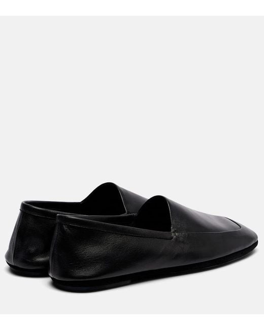 Lemaire Black Slip-Ons Aus Leder