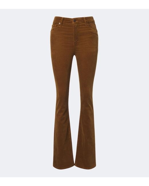 FRAME Brown The Corduroy Bootcut Cotton-Blend Pants