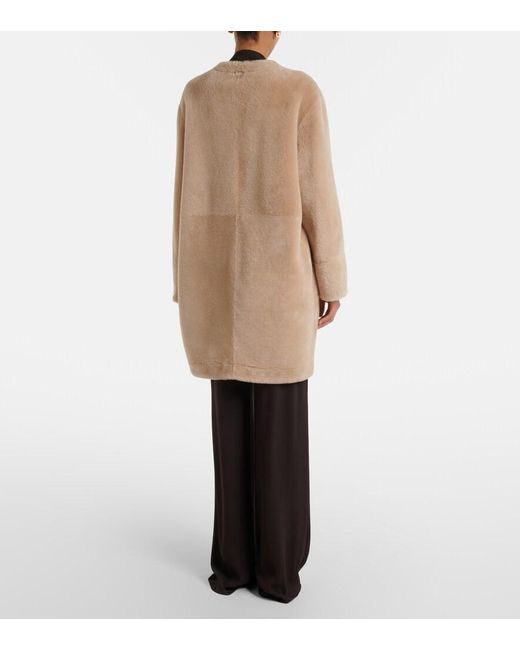 Agnona Natural Shearling Coat