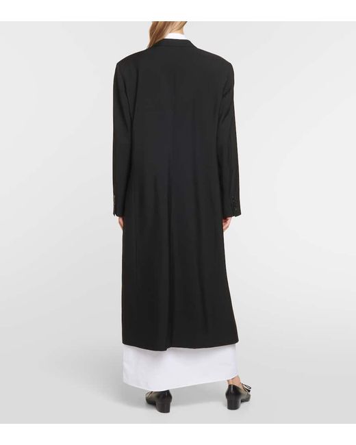 The Row Black Dennet Virgin Wool Coat