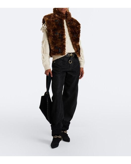 Isabel Marant Natural Katria Cable-Knit Fringed Wool-Blend Sweater