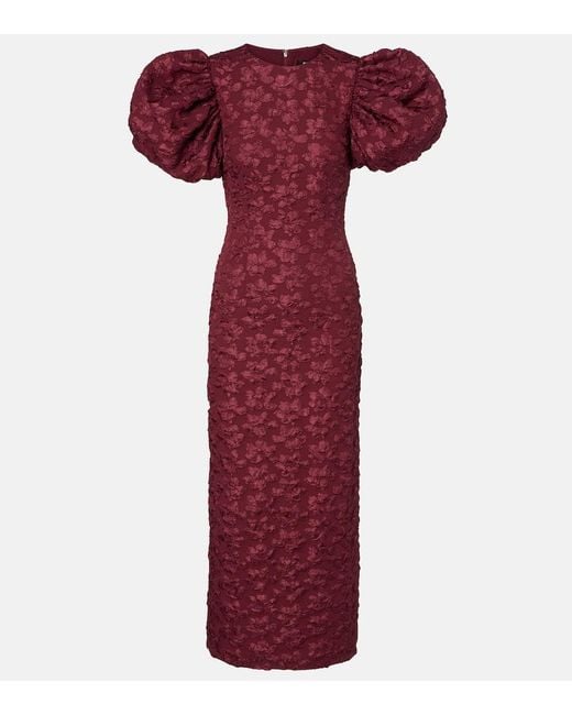 ROTATE BIRGER CHRISTENSEN Red Midikleid Lori Aus Jacquard