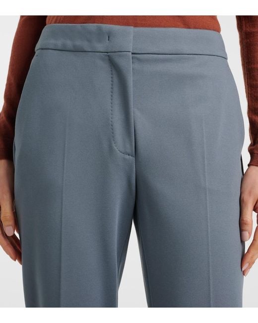 Max Mara Blue Pegno Jersey Cropped Pants