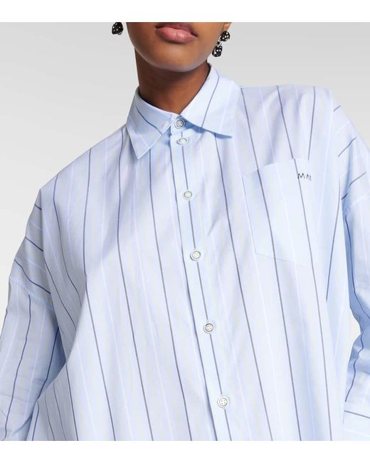 Marni Blue Oversize-Hemd aus Baumwollpopeline