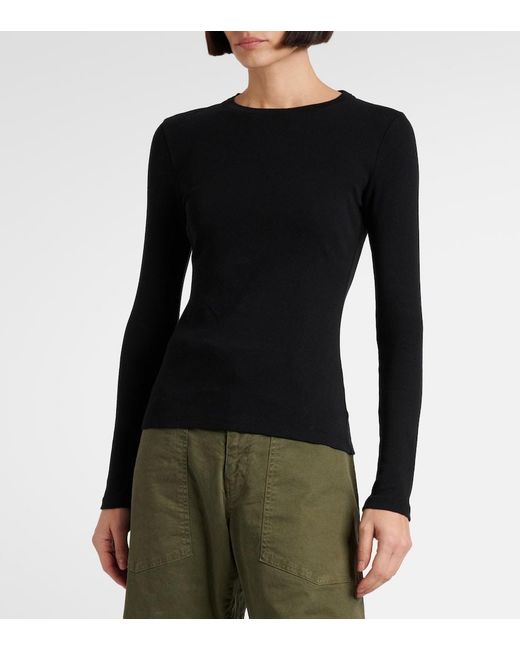 Nili Lotan Black Emelie Cotton Jersey T-Shirt