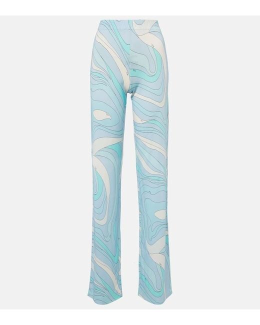 Pantaloni Regular Marmo di Emilio Pucci in Blue