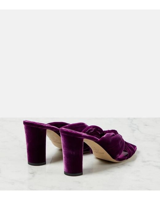 Jimmy Choo Purple Avenue 85 Velvet Mules