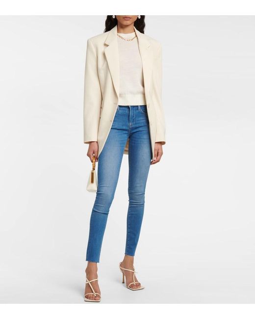 FRAME Blue Le High Skinny Raw After Jeans
