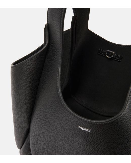 Coperni Black Swipe Medium Leather Tote Bag