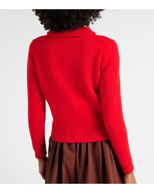 ShuShu/Tong Red Beaded Wool Cardigan