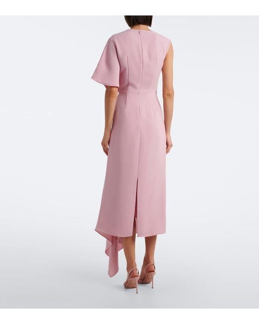 Roksanda Pink Elva Asymmetric Crepe Midi Dress