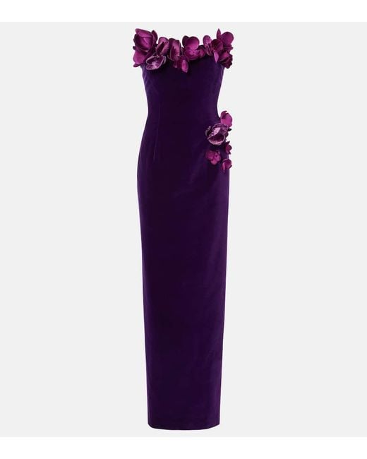 Oscar de la Renta Purple Robe Orchid Aus Samt