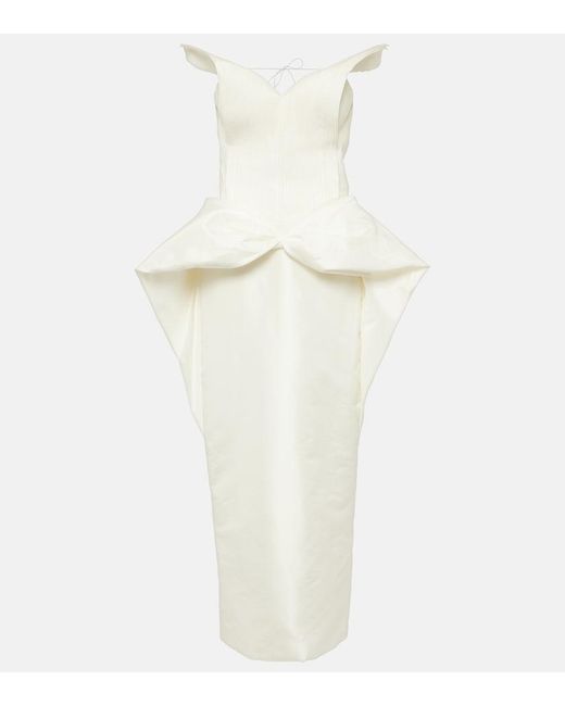 Danielle Frankel White Bridal Daphne Silk Taffeta Gown