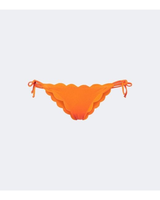 Marysia Swim Orange Mott Scalloped Bikini Bottoms