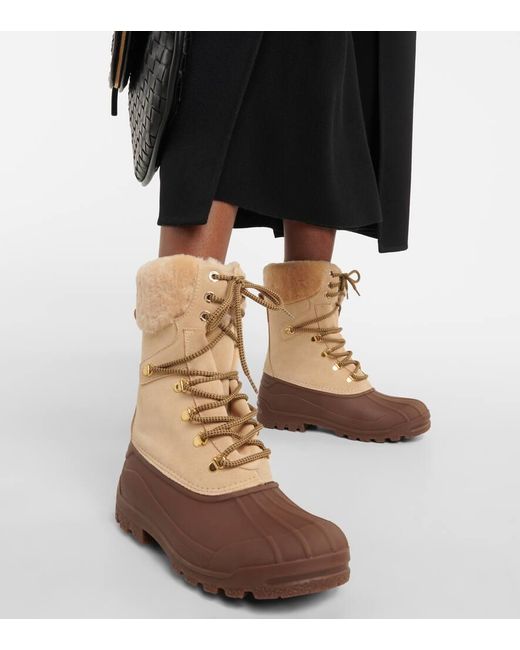 Bogner Brown Ankle Boots Wellington aus Veloursleder