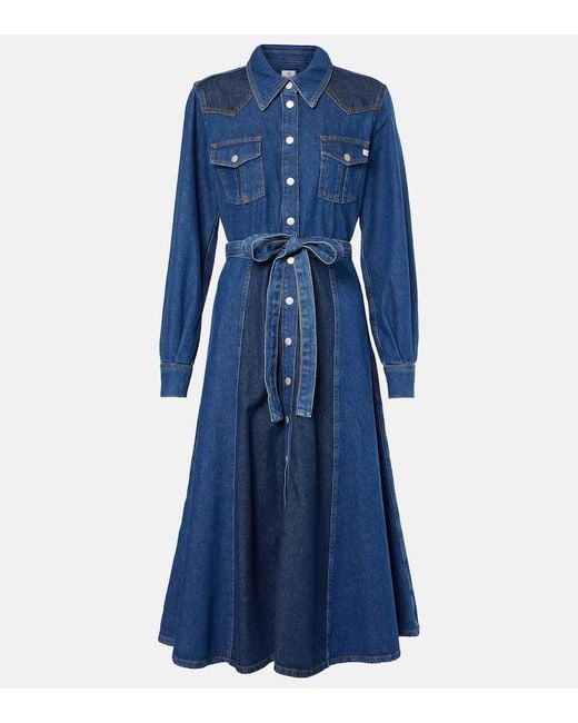 AG Jeans Blue Marseille Denim Shirt Dress