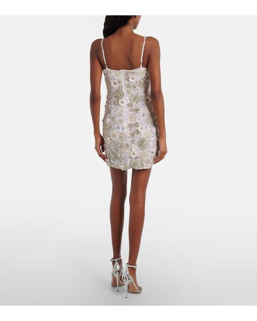 Rachel Gilbert Natural Francesca Embellished Minidress