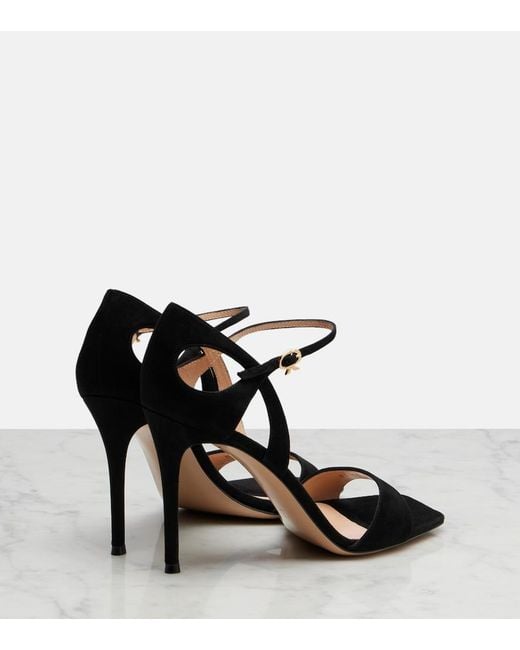 Gianvito Rossi Black Suede Sandals