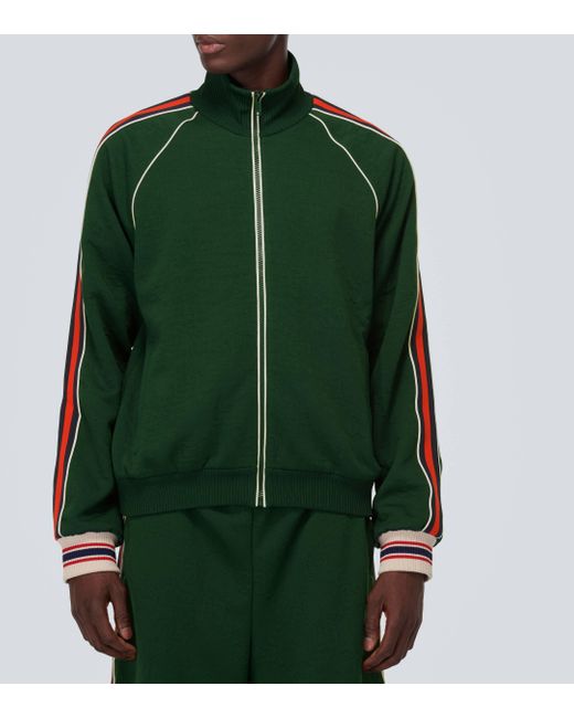 Veste Zippée En Jersey Jacquard GG Gucci pour homme en coloris Green