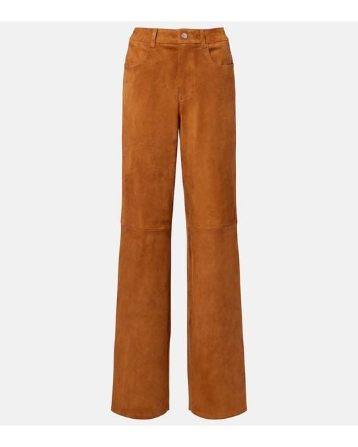 Stouls Brown Mytheo Suede Wide-Leg Pants