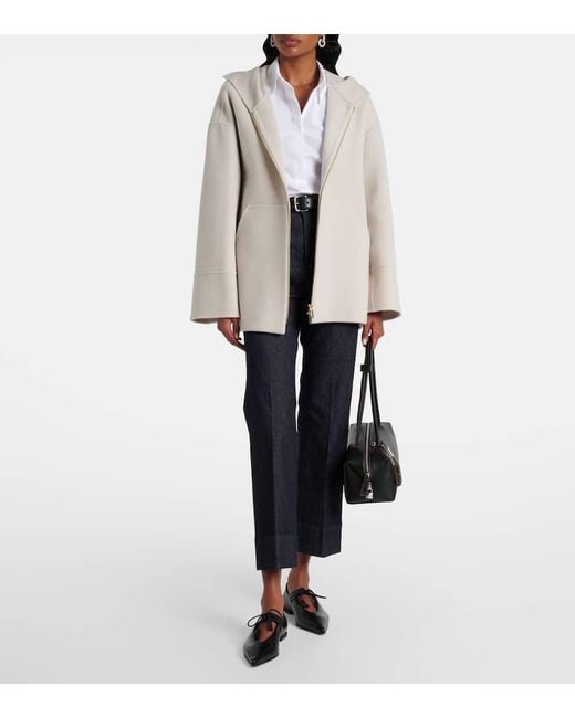 Max Mara Natural Romino Virgin Wool Zip-Up Hoodie