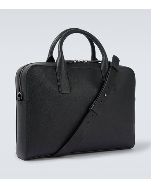 Giorgio Armani Black Leather Briefcase for men