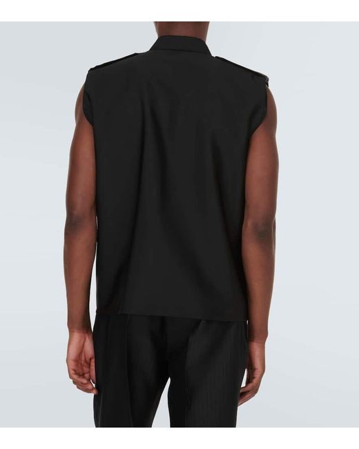 Saint Laurent Black Saharienne Faille Shirt for men