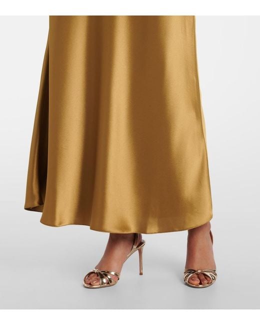 Galvan Metallic Provence Satin Slip Dress