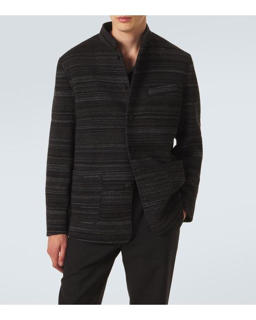 Missoni Blue Space-Dyed Wool-Blend Jacket for men