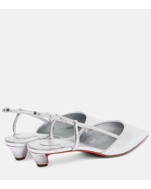 Christian Louboutin White Miss Z Slingina 25 Slingback Pumps